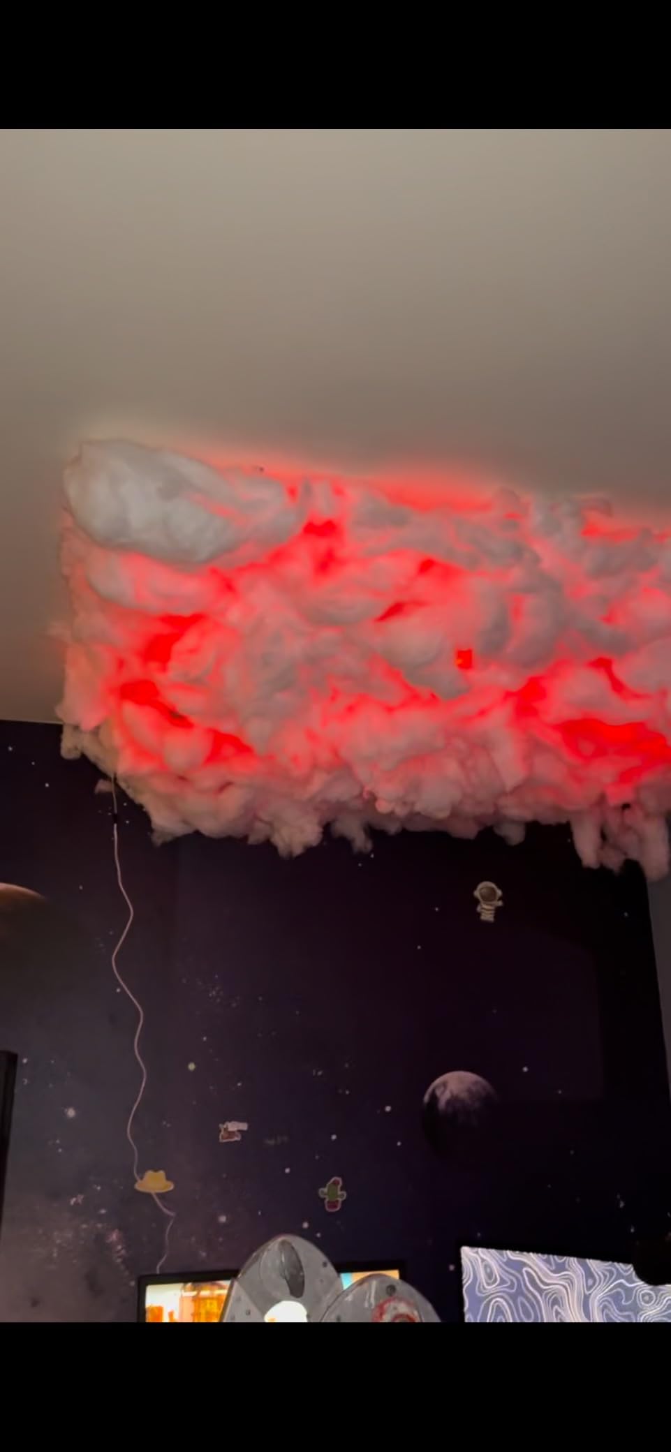 Upgraded 3D Thundercloud LED Light, Cloud Music Sync Multicolor Changing Strip Light, Atmosphere DIY Creative Thunder Cloud Lamp Wall Ceiling Light for Bedroom Gaming Room Party (16.5 FT) customer photo 1