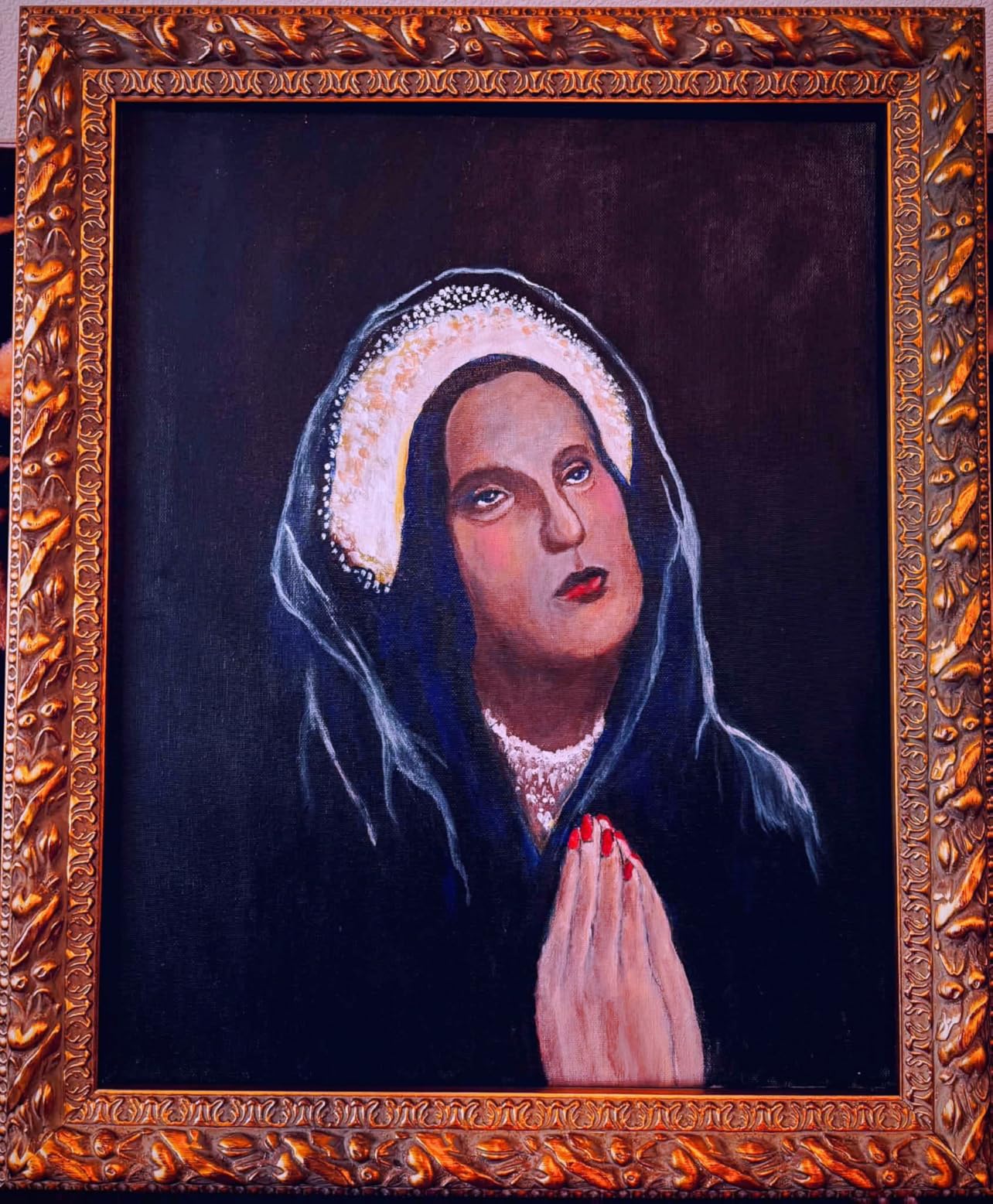 Ornate Canvas Frame for 11x14 Oil Paintings Art Prints,Black Gold customer photo 1