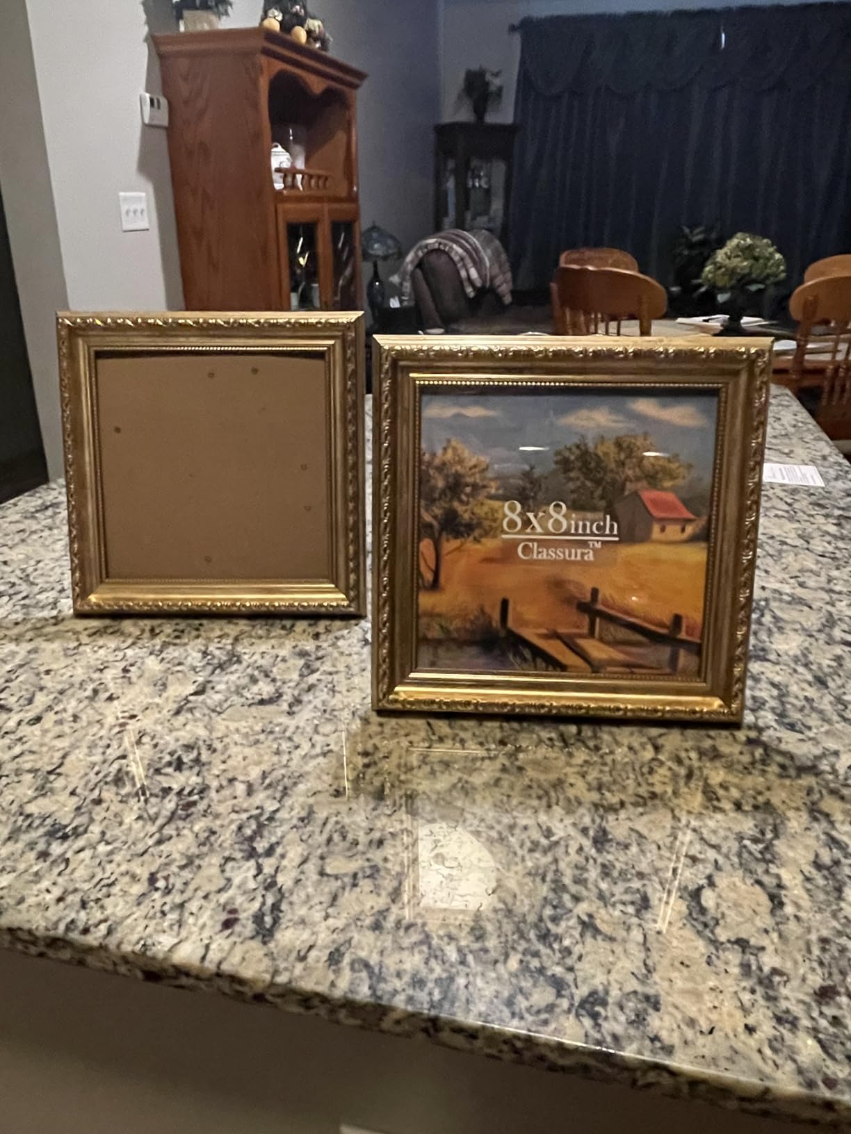 Ornate Canvas Frame for 11x14 Oil Paintings Art Prints,Black Gold customer photo 2