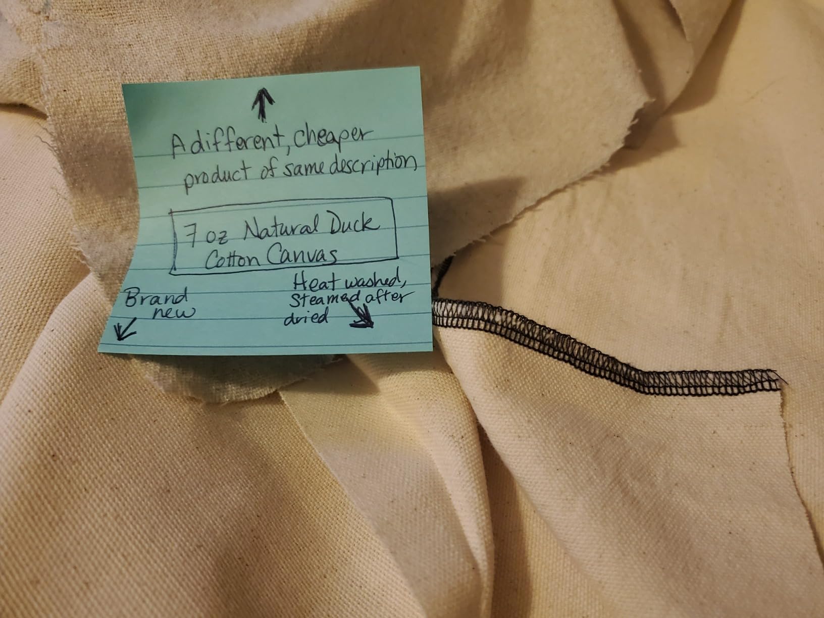 Barcelonetta | Canvas Fabric | Cotton Duck | Heavy | Natural 10oz | 62'' Wide | Arts & Crafts, Backings, Covers, Placemats (1 Yard) customer photo 1