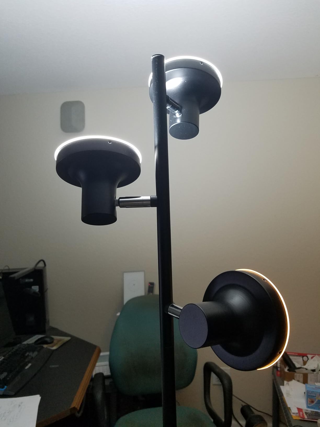 SIBRILLE RGB Floor Lamp, 36W Bright LED Standing Lamp with 3 Swivel Lights, Color Changing Tree Tall Lamp with Remote, Stepless Dimmable Modern Floor Lamps for Living Room, Bedroom, Gaming Room,Office customer photo 1