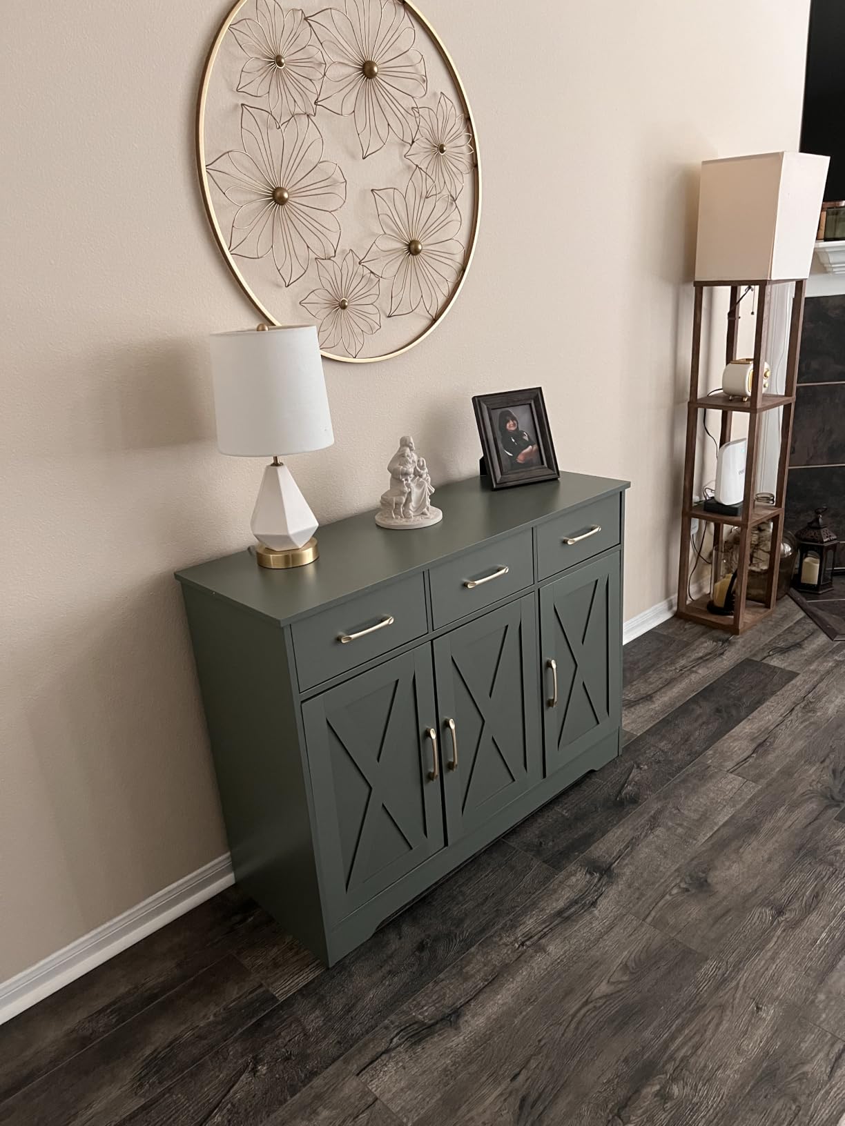 HOSTACK Kitchen Buffet Cabinet with Storage, Sideboard Coffee Bar, Brown customer photo 1