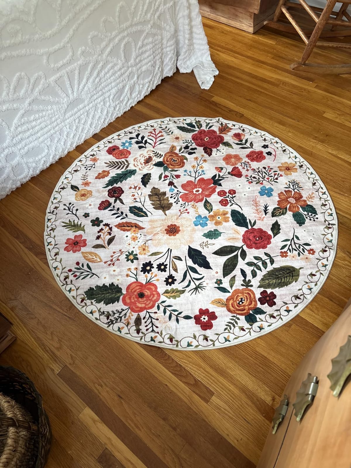 Rugcomf Round Area Rug 4ft Washable, Green customer photo 1