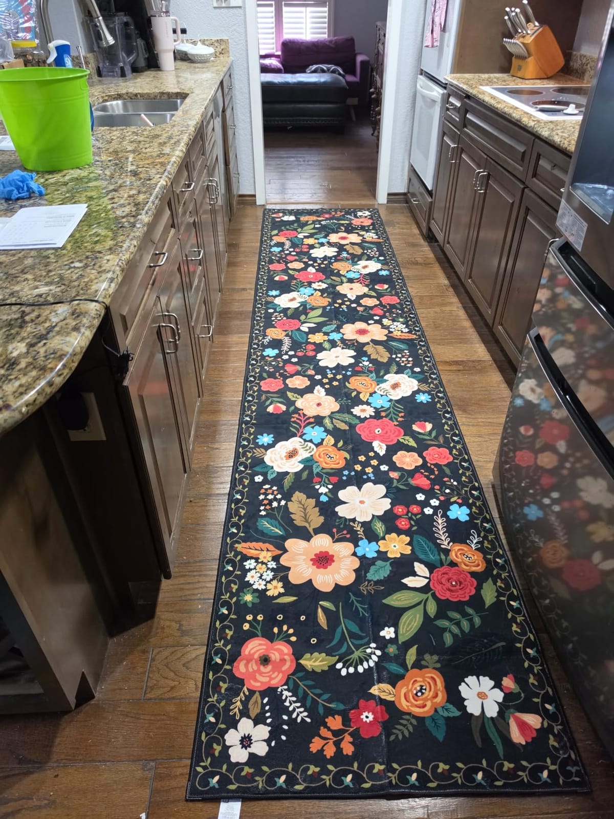 Rugcomf Round Area Rug 4ft Washable, Green customer photo 2