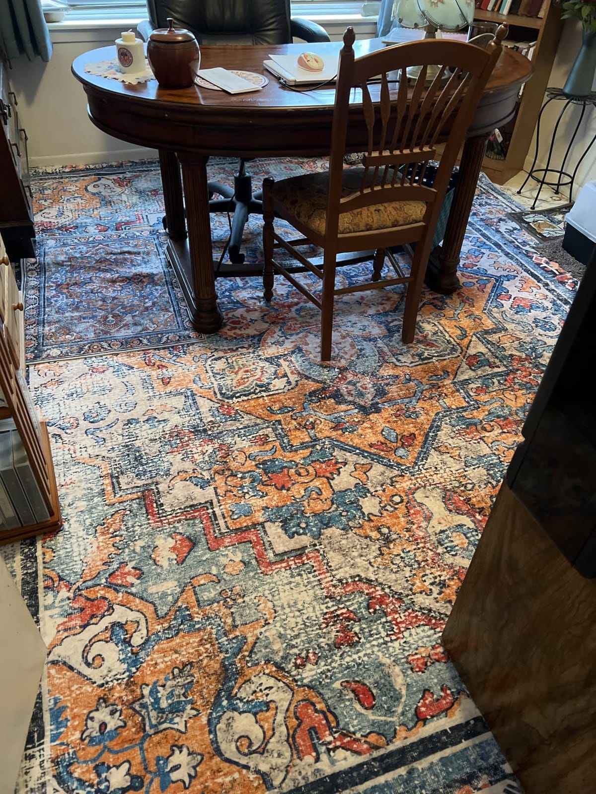 CHAMPLANT Retro Washable Area Rug 3'x5' Washable Living Room Boho Chic Medallion Distressed DesignIndoor Non-Slip Large Oriental Accent Throw Rug for Kitchen Bedroom Office Carpet customer photo 1