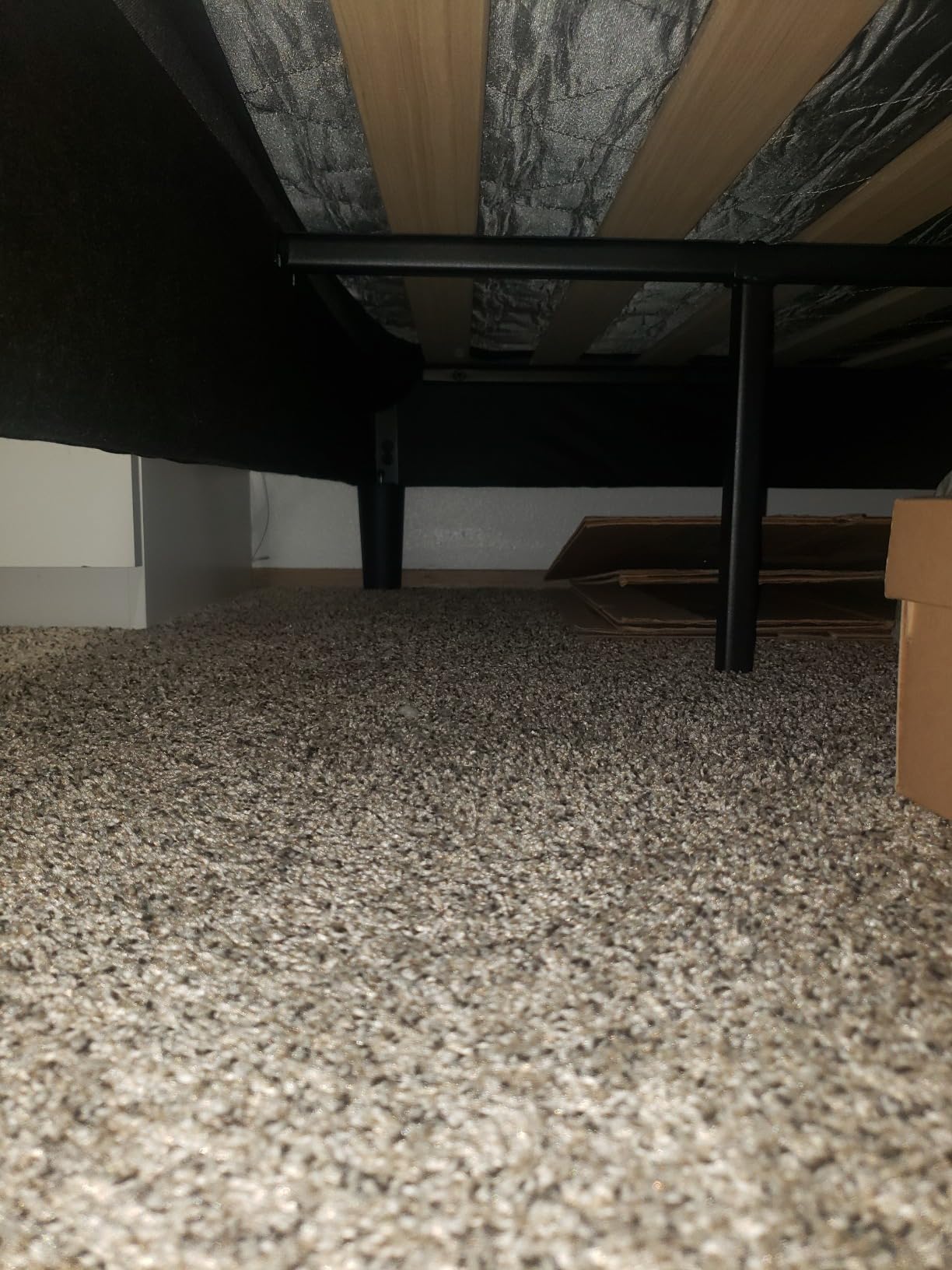 Zinus Curtis Upholstered Platform Bed Frame, Mattress Foundation, Wood Slat Support, No Box Spring Needed, Eco Friendly WonderBox (TM) Packaging, Dark Grey, Full customer photo 2