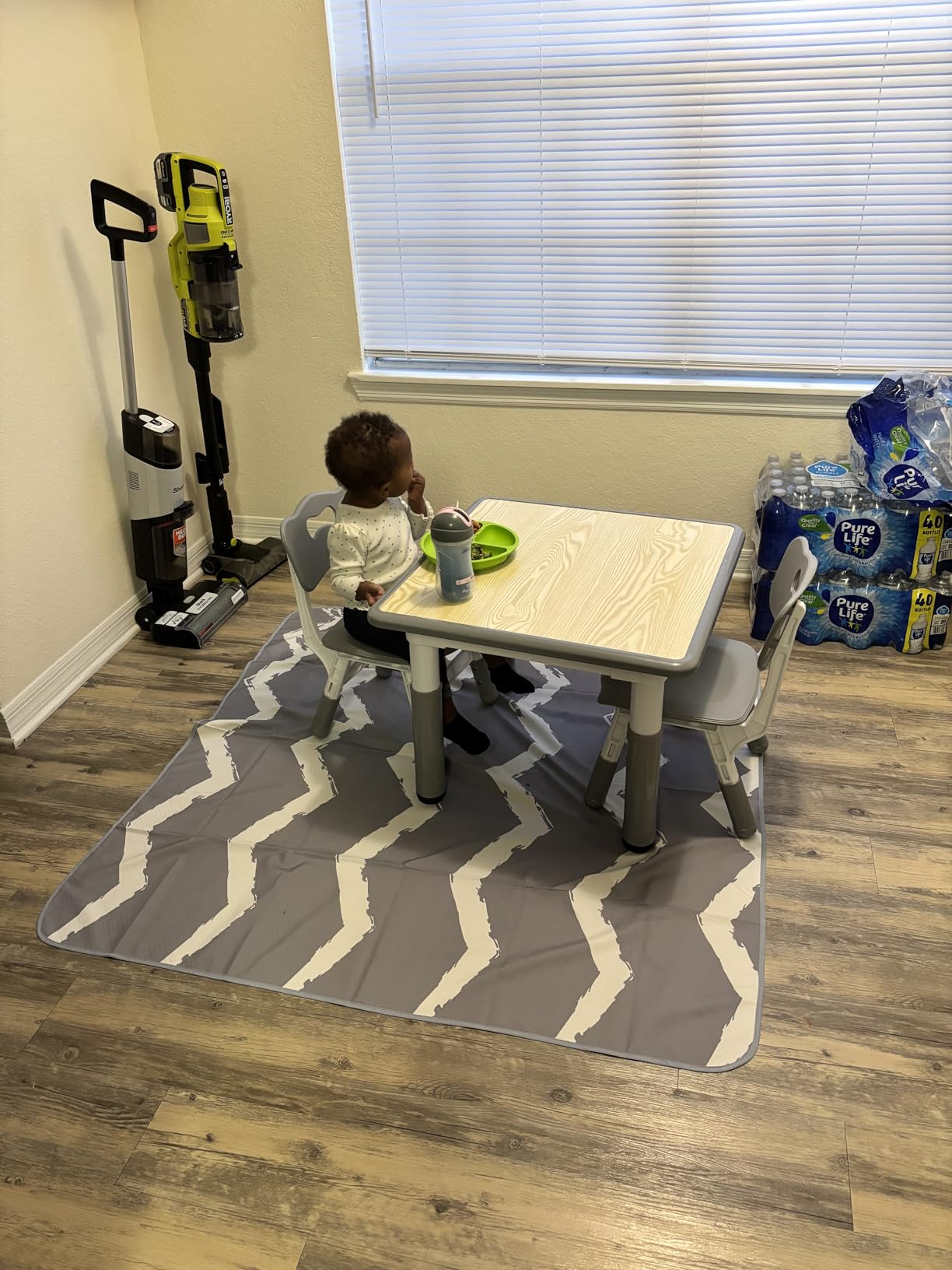 Kids Table & Chairs Set (2 Chairs) Height Adjustable for Ages 2-8 | Non-Slip Toddler Activity Table with Wipe-Clean Desktop, Montessori Learning & Art Drawing Tables for Home Preschool customer photo 2