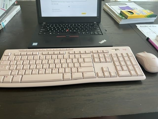 Logitech MK270 Full Size Wireless Keyboard and Mouse Combo - Rose customer photo 2