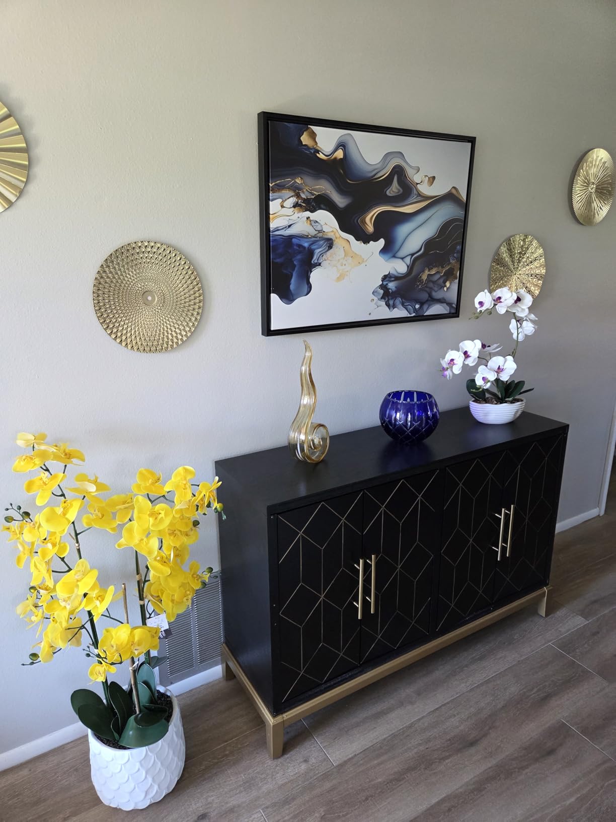 Hicarer 4 Pcs 12 Inch Gold Metal Wall Art Decor Modern Sunburst Decor customer photo 2