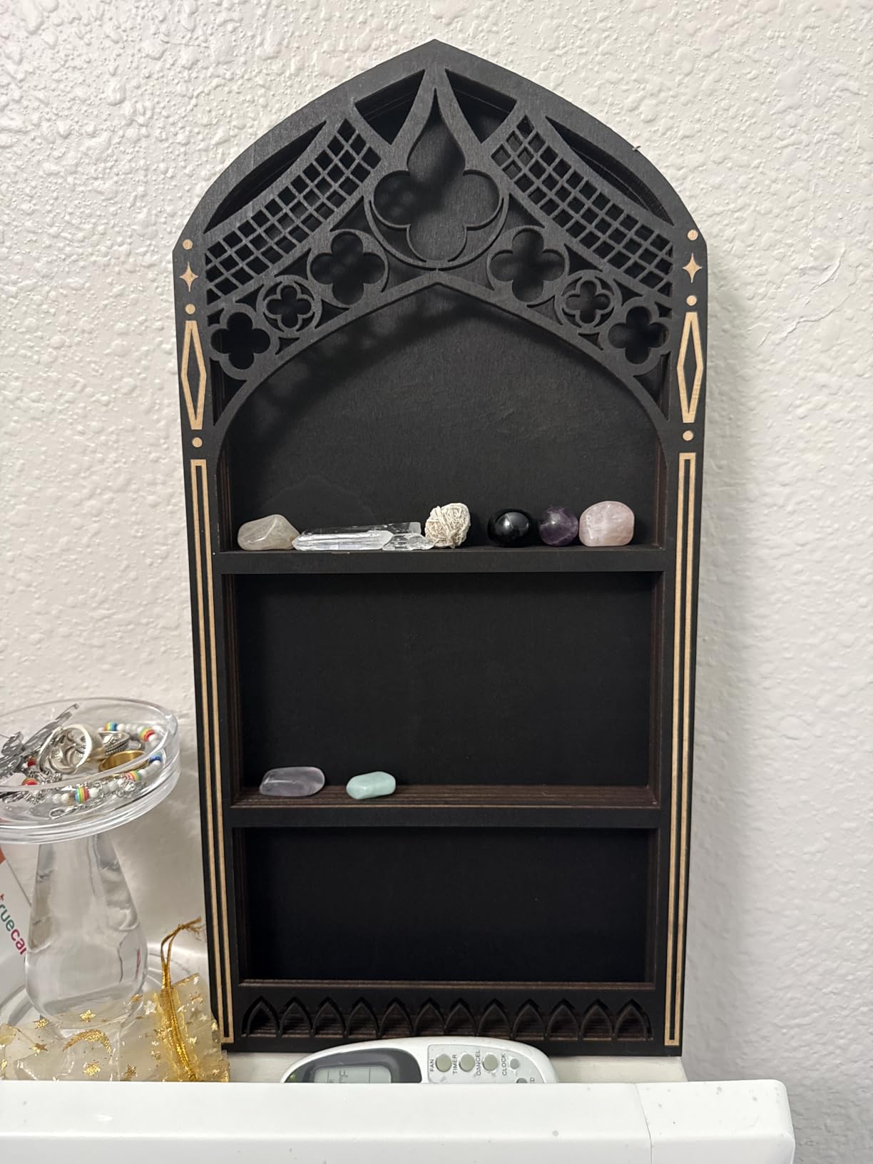 Trinket Shelf, Gothic Decor for Wall, Goth Room Decor, Crystal Display customer photo 2