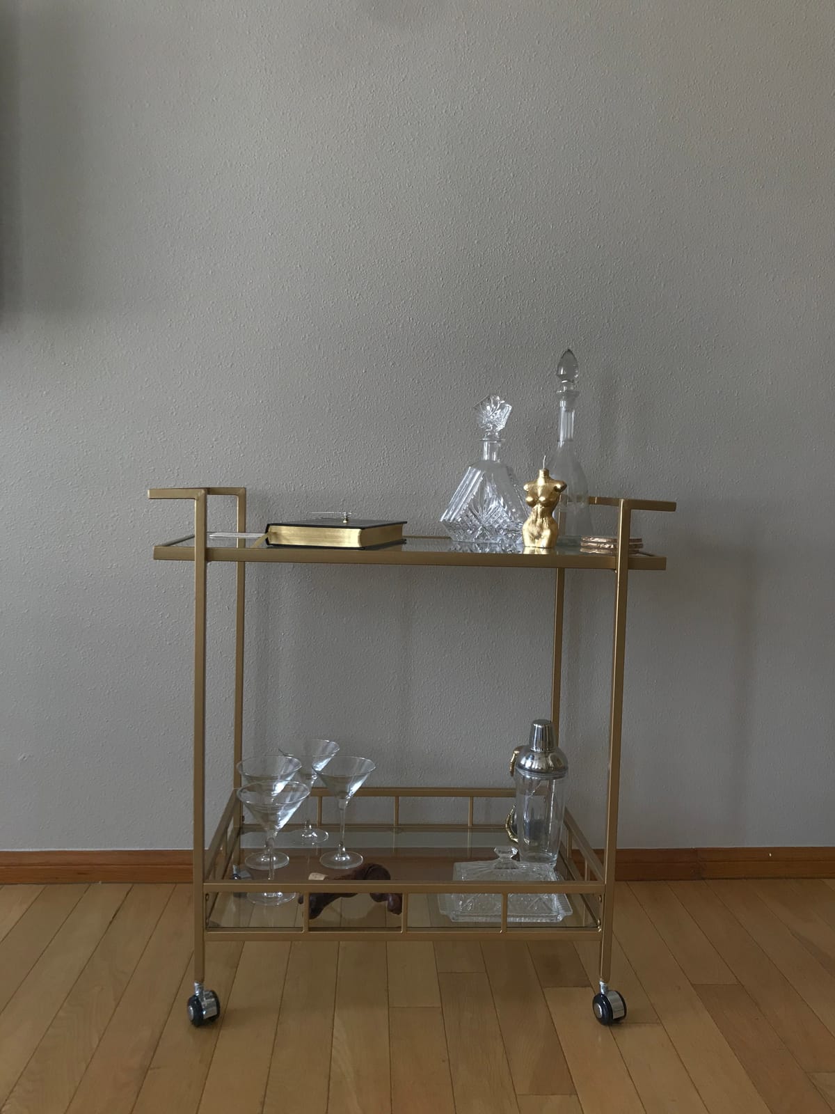 RiteSune Black Bar Carts for The Home, Wine Cart with Wheels customer photo 1