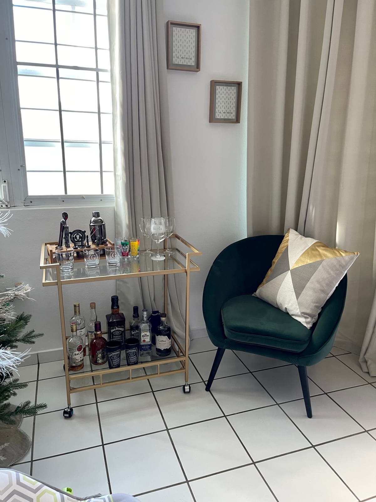 RiteSune Black Bar Carts for The Home, Wine Cart with Wheels customer photo 2