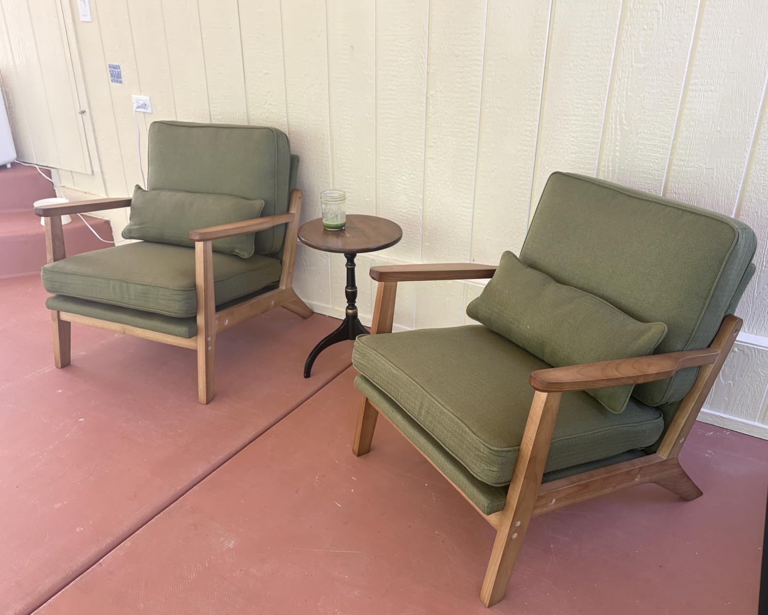 Karl home Mid-Century Lounge Accent Chair, Green customer photo 1