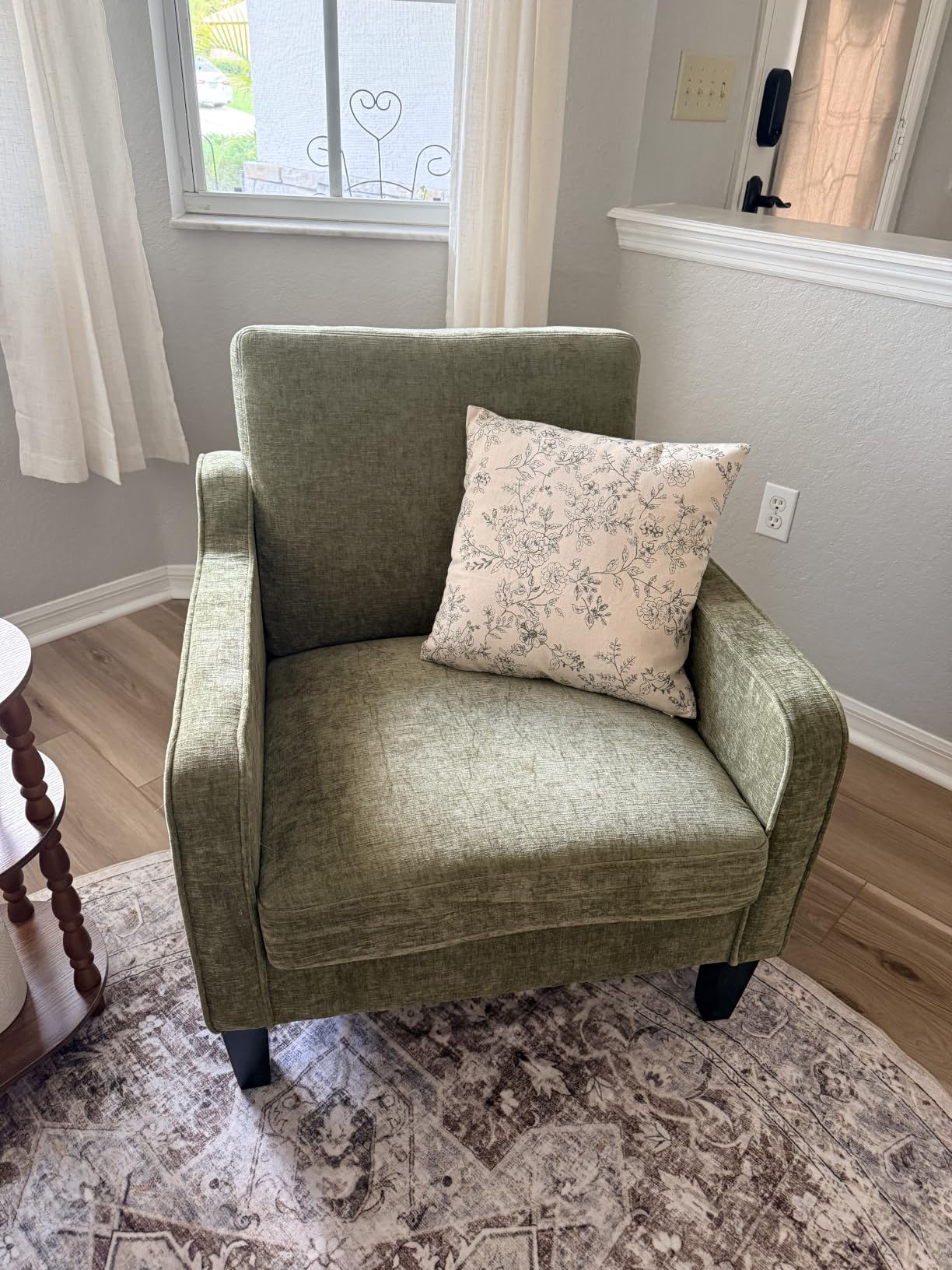 VINGLI Olive Green Accent Chair, Upholstered Armchair for Living Room customer photo 2