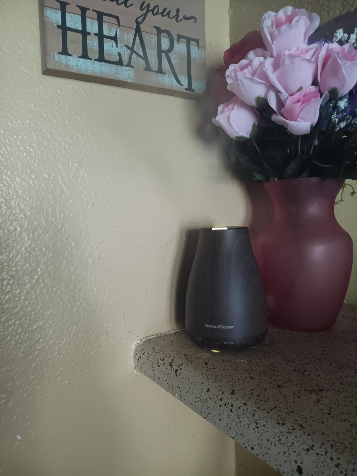 InnoGear Essential Oil Diffuser Ultrasonic Diffusers for Home, Brown Base customer photo 2