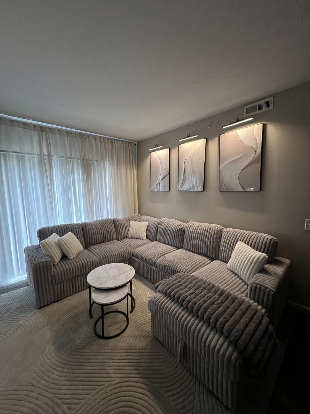 Large Framed Modern Luxury Wall Art for Living Room, 3 Piece 24x36 In customer photo 1
