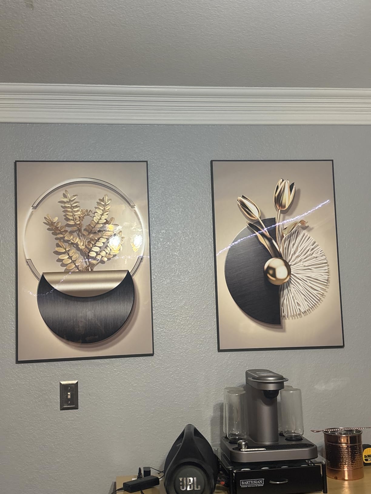 Large Framed Modern Luxury Wall Art for Living Room, 3 Piece 24x36 In customer photo 2
