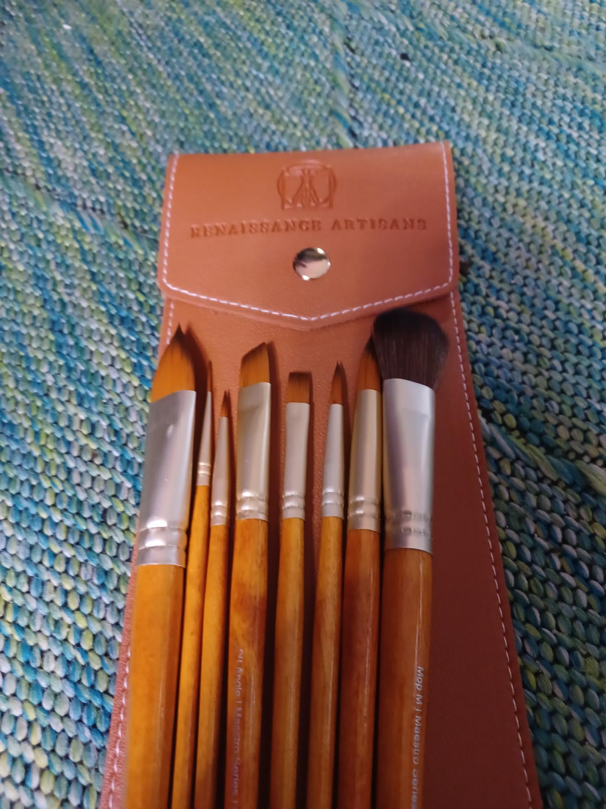 Maestro Watercolor Brush Set - 8 Professional Sable Watercolor Brushes with Case - Mop, Cat's Tongue, Angular, Filbert, Rigger & Round - Kolinsky Style Synthetic for Gouache customer photo 2