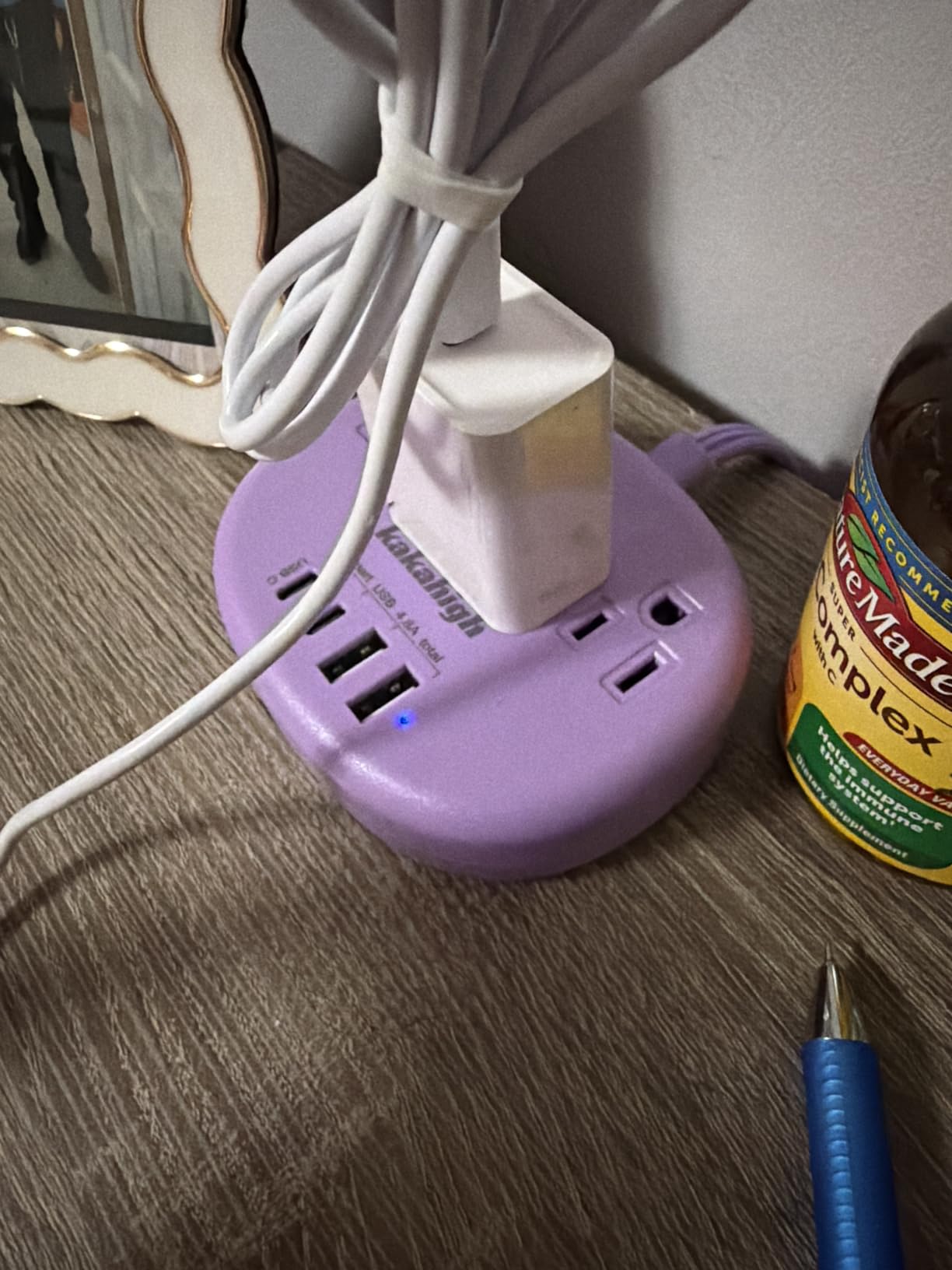 Pink Extension Cord with USB C - 5 FT Kawaii Power Strip customer photo 1