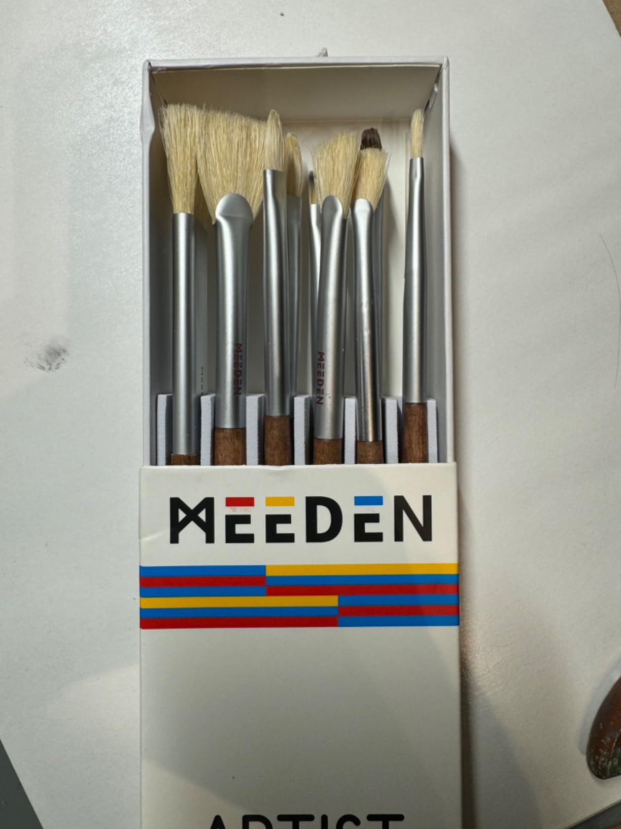 MEEDEN Artist Oil Paint Brush Set: 10 Pcs Hog Bristle Art Paint Brushes customer photo 2