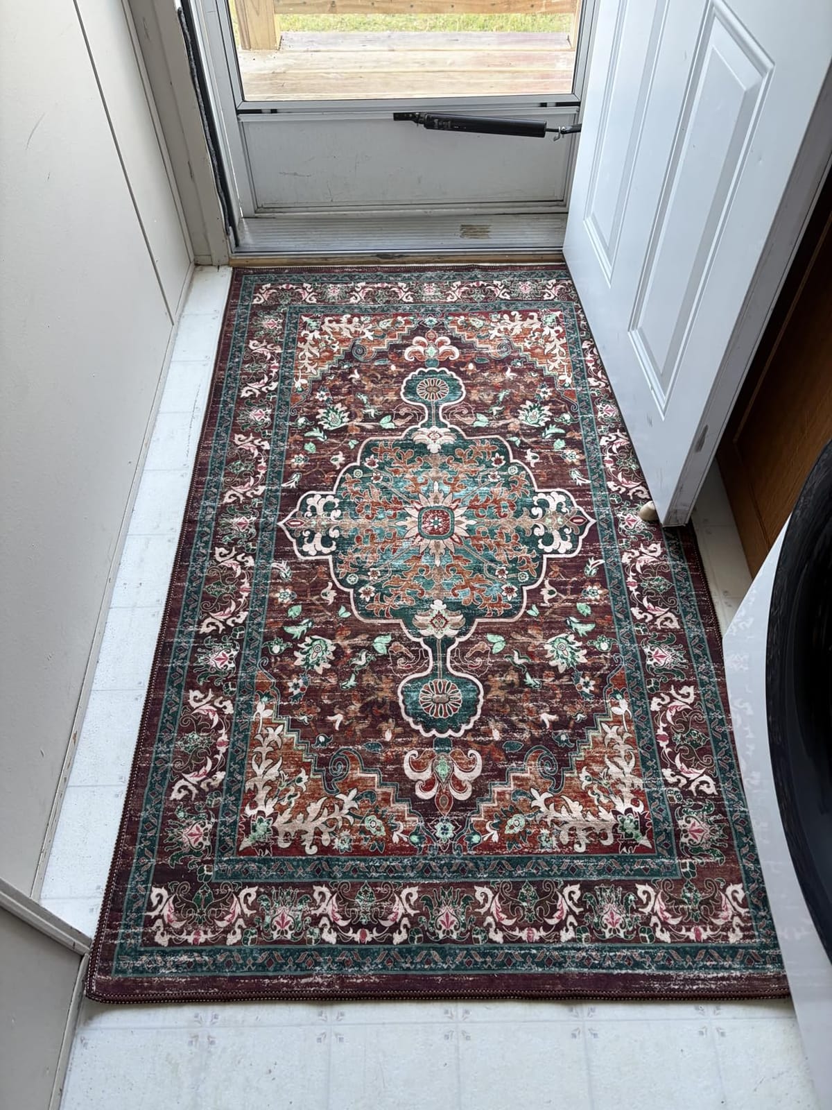 U'Artlines Boho Vintage Area Rug 5x7 Machine Washable Carpet,Orange/Multi customer photo 1