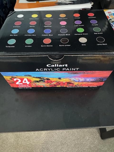 Caliart 36 Colors Acrylic Paint Set with 12 Brushes customer photo 1