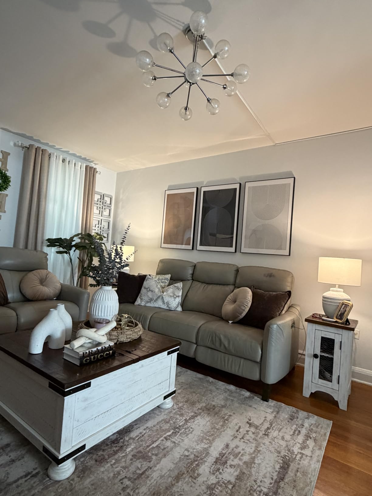 Large Framed Boho Black White Abstract Wall Art for Living Room, 24x36 In customer photo 1