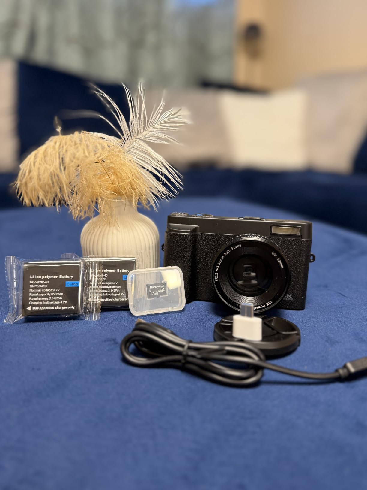 Duluvulu 4K Digital Camera for Photography Autofocus, 2026 Latest 48MP Vlogging Camera for YouTube with SD Card, 2 Batteries, 3