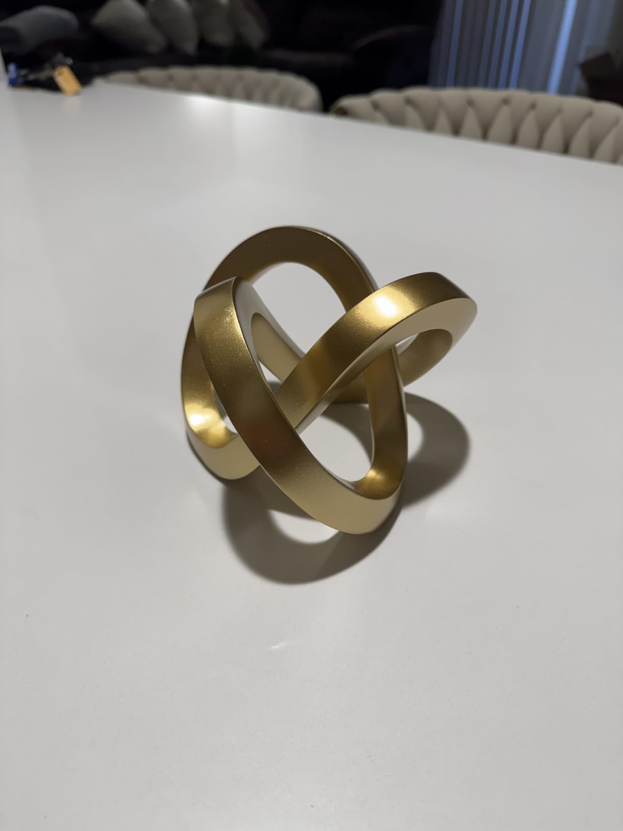 Modern Gold Geometric Sculpture Gold Knot Home Accent Decor for Living Room customer photo 1