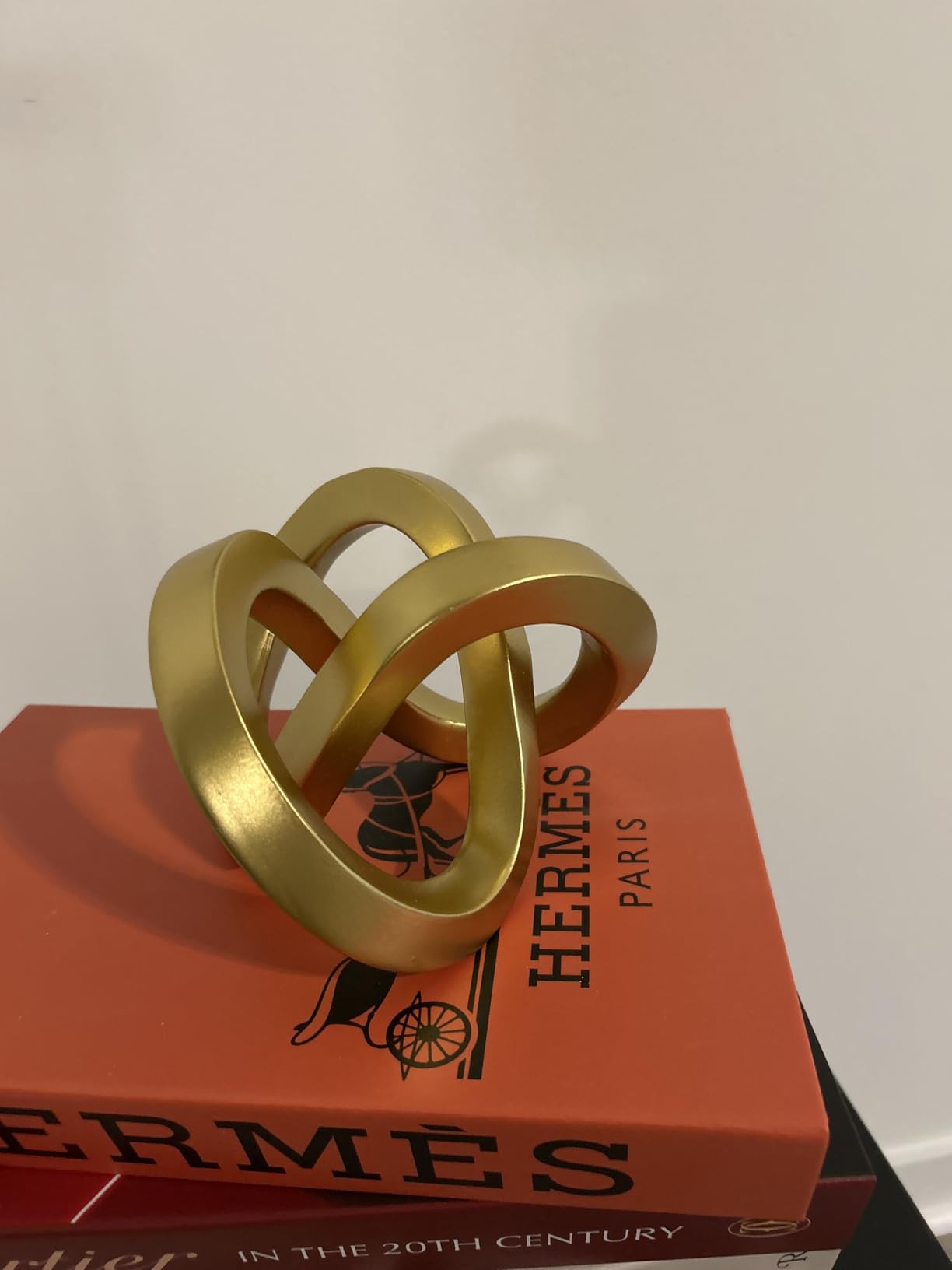 Modern Gold Geometric Sculpture Gold Knot Home Accent Decor for Living Room customer photo 2