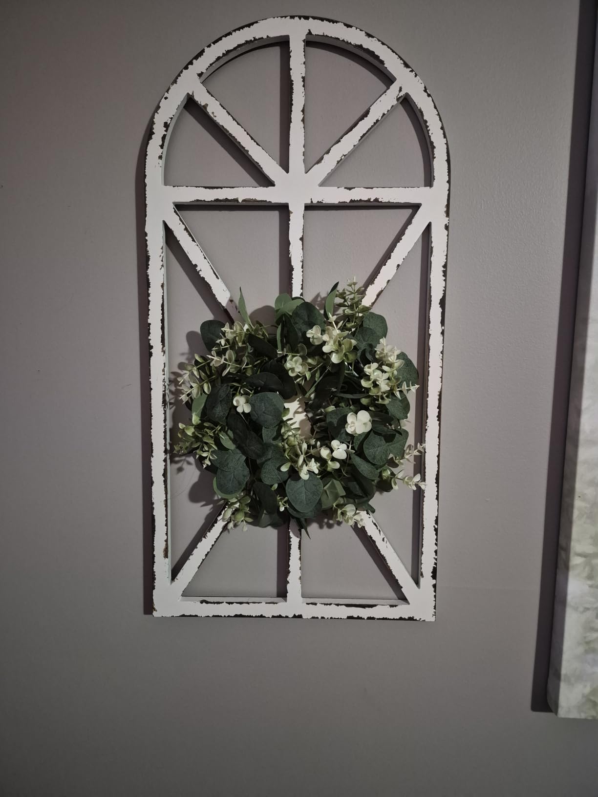 Carved Floral Wall Decor Panels Set of 3, White Boho Farmhouse Hanging Art customer photo 2