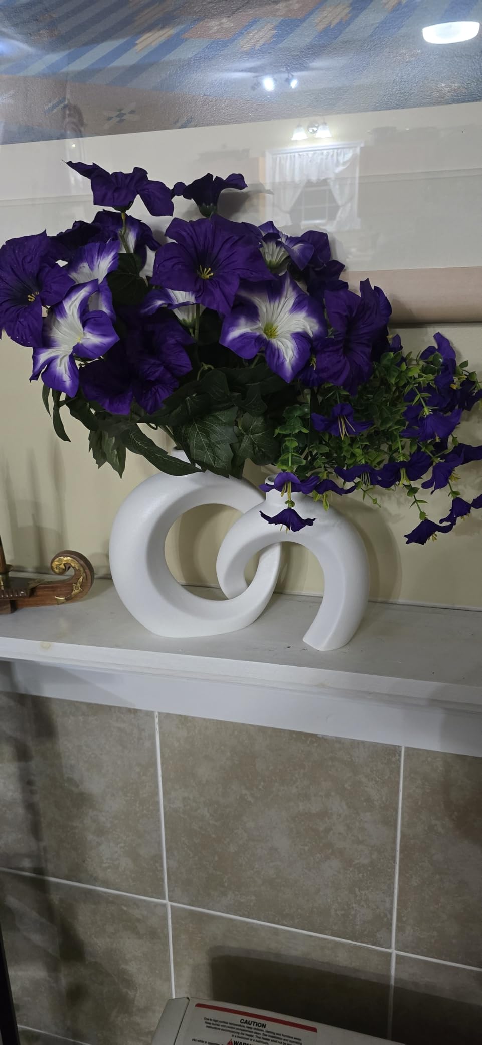 Donut Ceramic Vase Set of 2 for Flower or Home Decor (Matte Cream White) customer photo 1