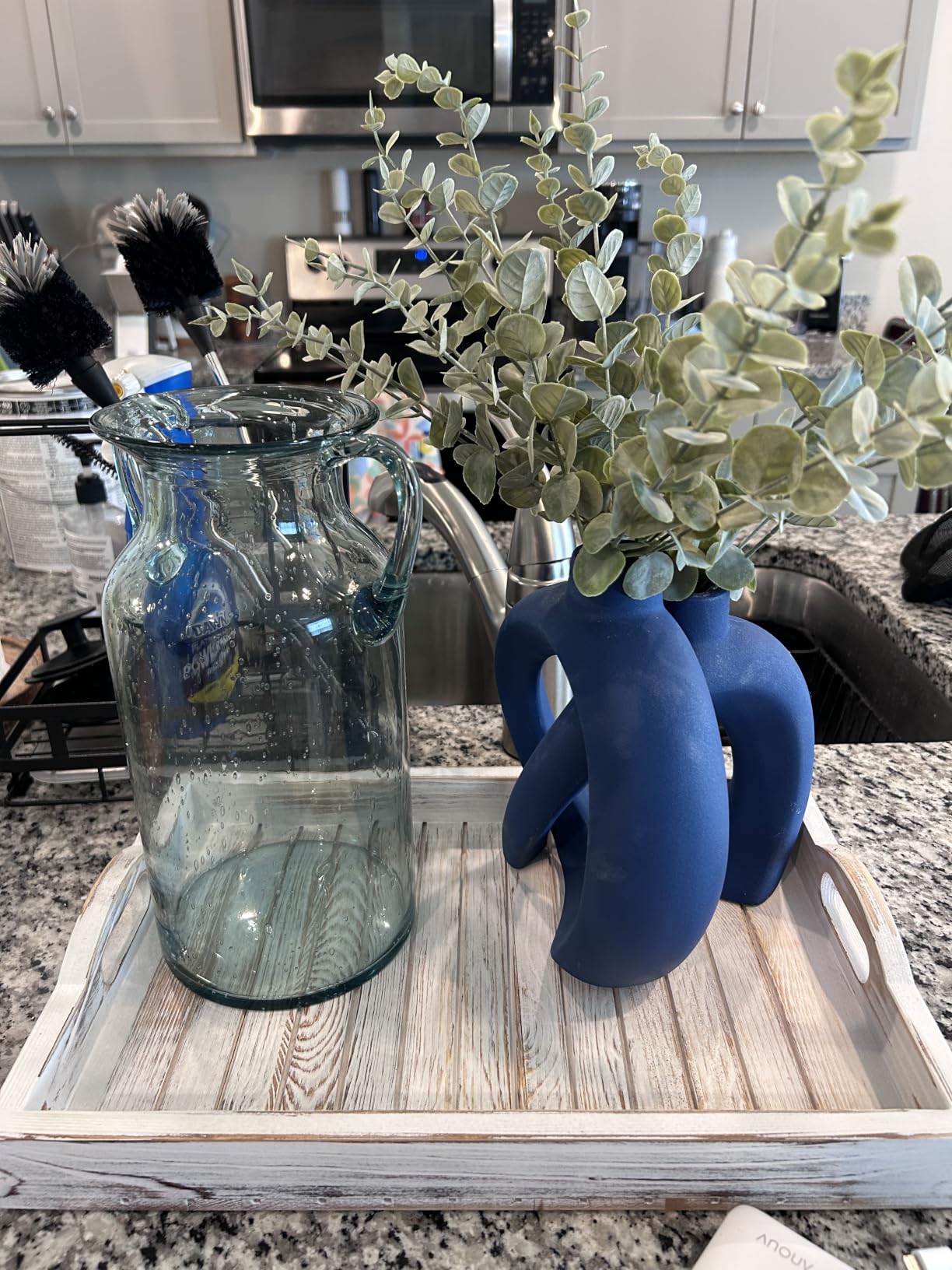 Donut Ceramic Vase Set of 2 for Flower or Home Decor (Matte Cream White) customer photo 2