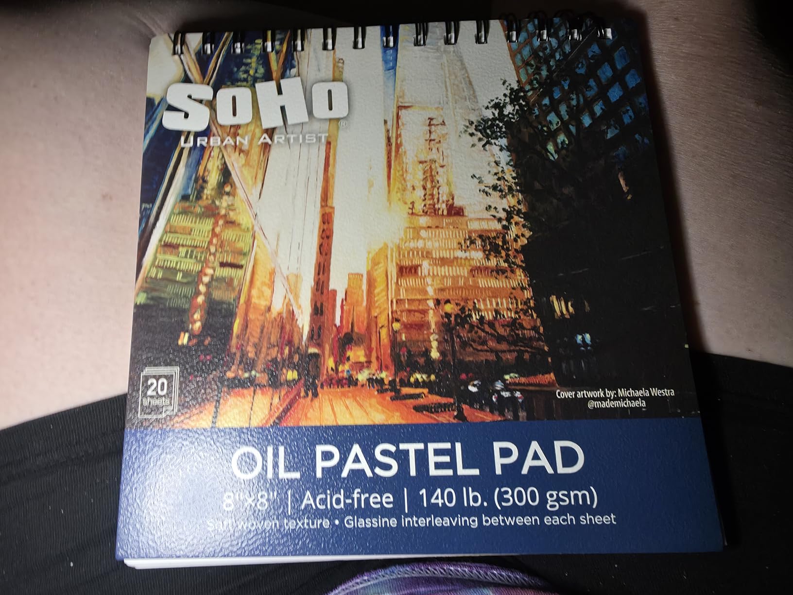 SoHo Urban Artist Fine Textured Professional Pastel Paper Pad - 140 lb. - 8x8 Acid-Free Fine Textured Canvas Paper with Glassine Sheets, 20 Perforated Sheets, Durable Oil Pastel Paper for Artists customer photo 2