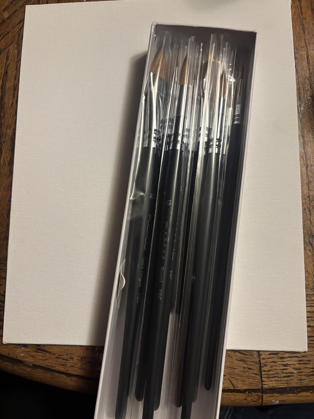 Fuumuui Professional Watercolor Brushes - 10Pcs Synthetic Squirrel Hair Paint Brush Set with Wide Flat, Round, Detail, Dagger, Cat's Tongue for Watercolor Gouache Inks Painting customer photo 2