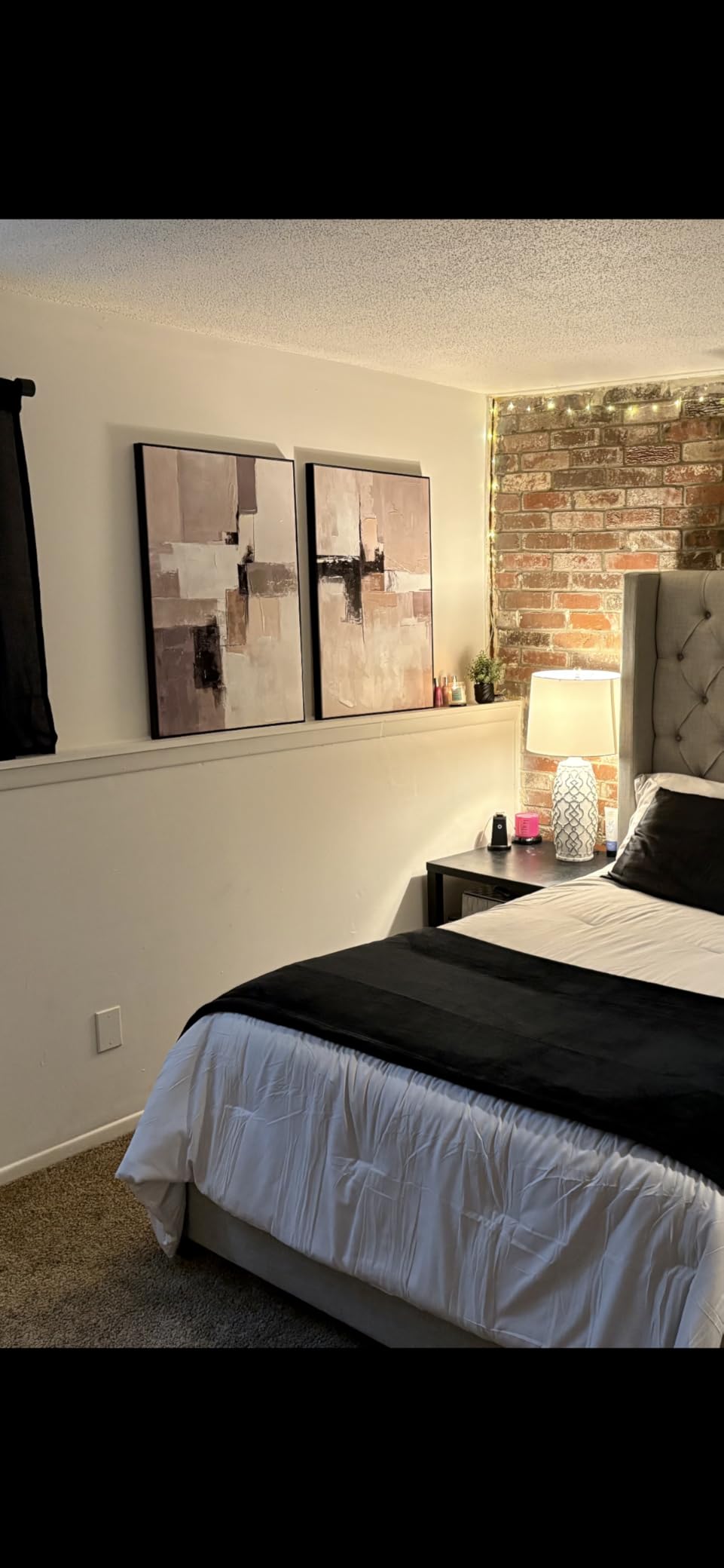 SAFERRYHOME Neutral Abstract Beige,Gray and Black Wall Art Set of 2,24