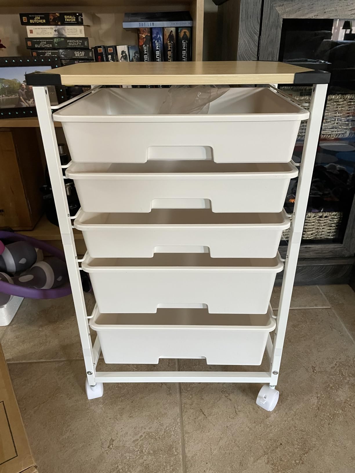 SYKIARIOL Rolling Cart with Drawers,5 Drawers Storage Cart,Light Green customer photo 2