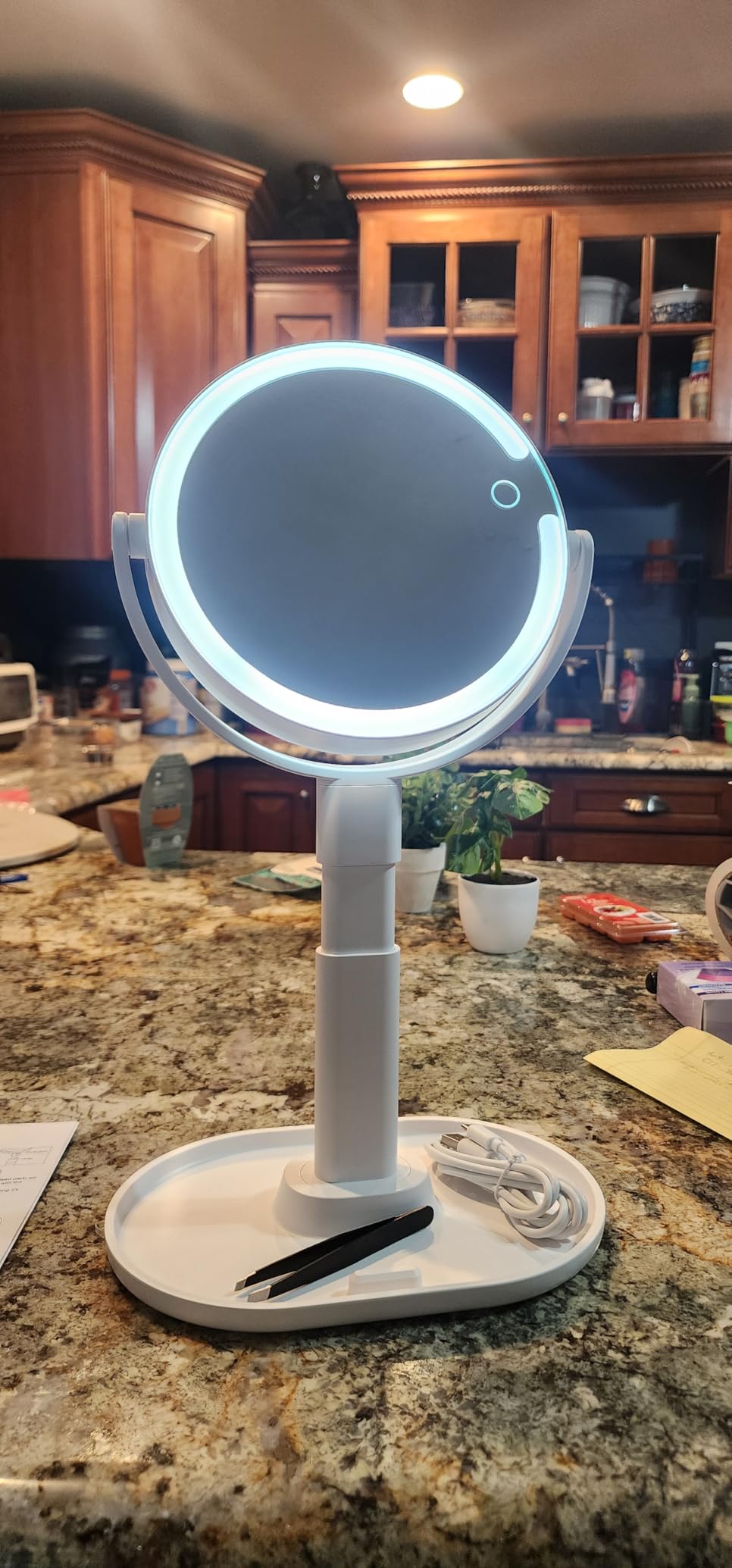 B Beauty Planet Makeup Mirror, Double-Sided Lighted Magnifying Mirror 30X customer photo 1