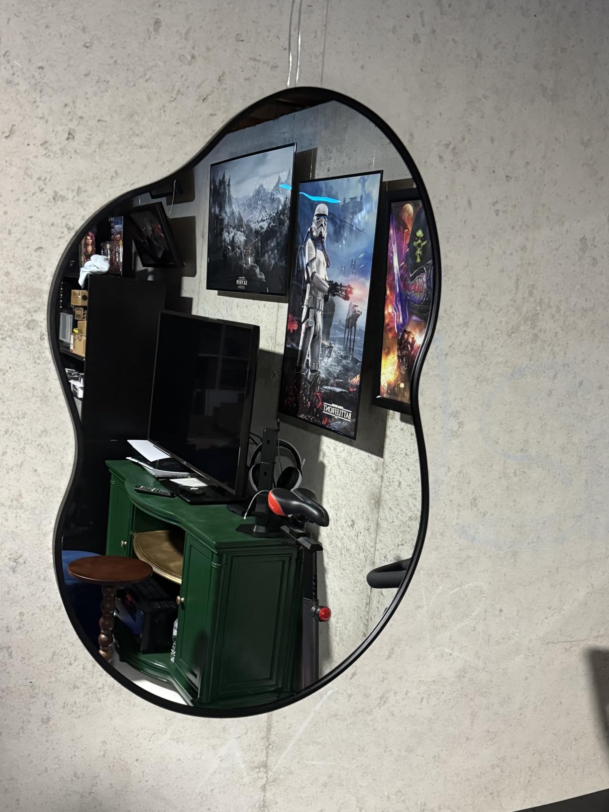 40x24 Black Irregular Wall Mirror, Matte Asymmetrical Mirror customer photo 2