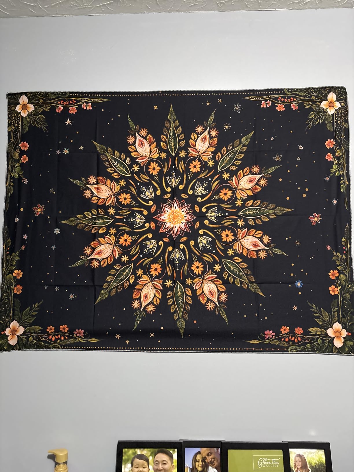 Fowocu Boho Floral Mandala Tapestry Wall Hanging Pink Bohemian Flower Medallion Tapestry Aesthetic Watercolor Hippie Indian Large Tapestries for Bedroom Living Room Dorm Decor 80 x 60 Inch customer photo 1
