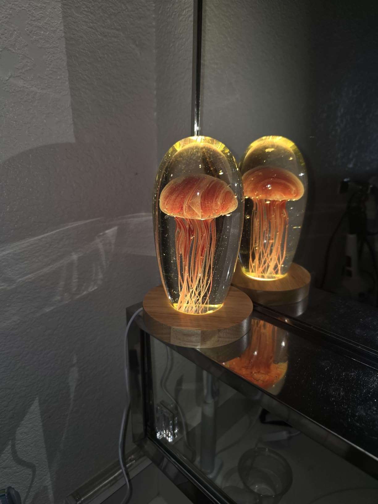 Wood LED Light Base for Crystal Glass Art,Auto Timer customer photo 1