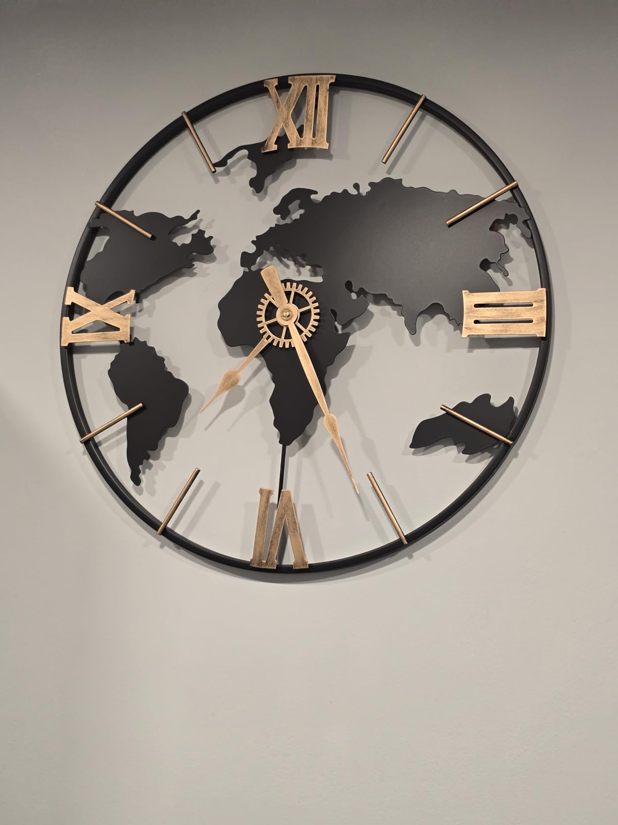 Pytha Sight 30 Inch Large Extra Giant Oversized Roman World Map Wall Clock customer photo 1