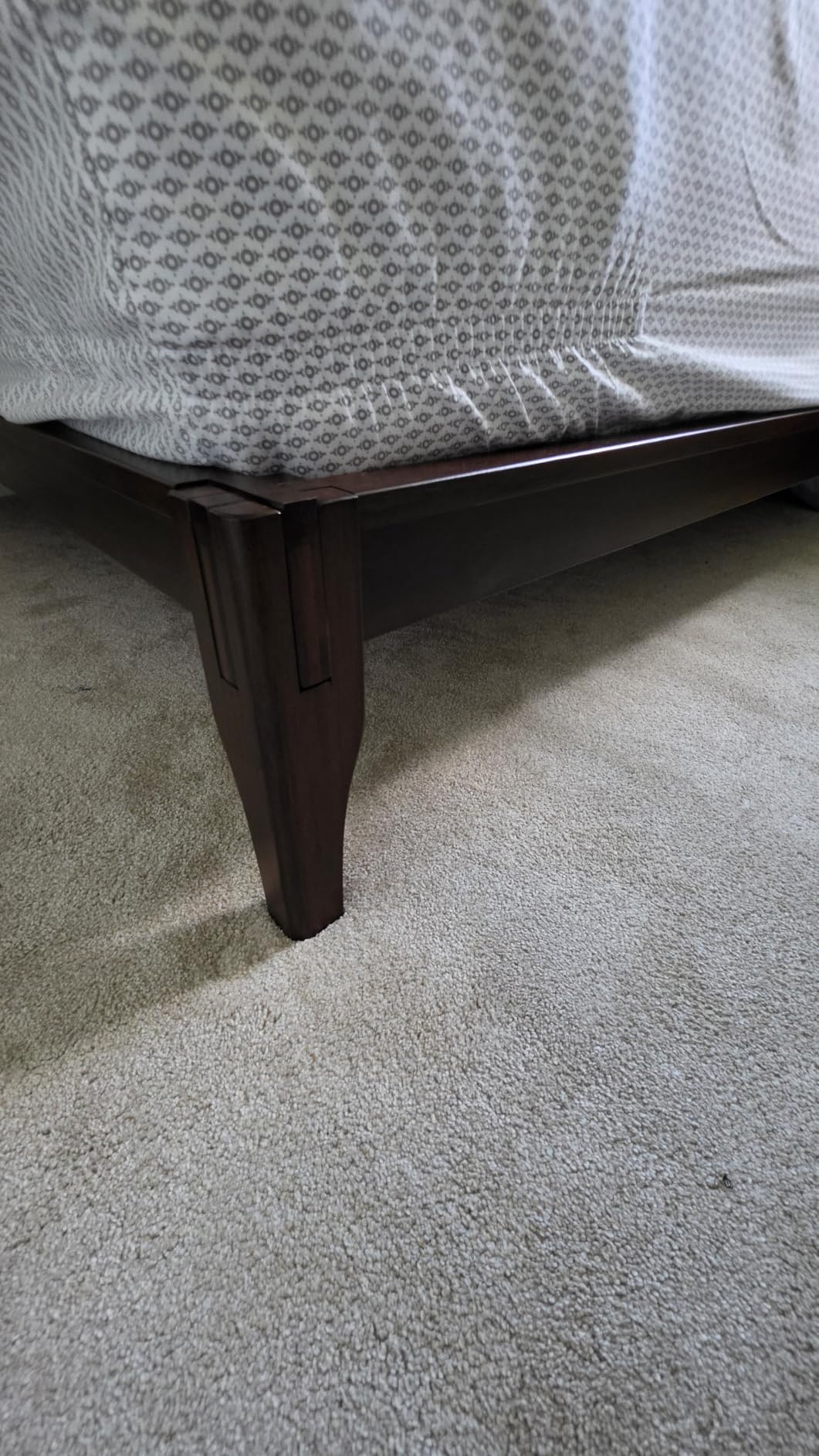 Merax Full Size Bamboo Platform Bed Frame with Tall Headboard, Espresso customer photo 2