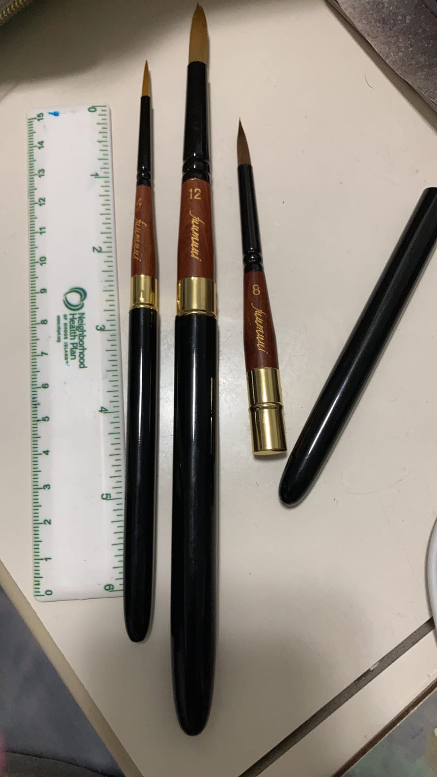 Watercolor Brushes Set, 3Pcs Fuumuui Round Quill Mop Fine Tips Watercolor Paint Brush, Soft Synthetic Squirrel Bristles, Short Handles for Watercolor Gouache Ink Painting - Sizes #2 6 8 customer photo 1