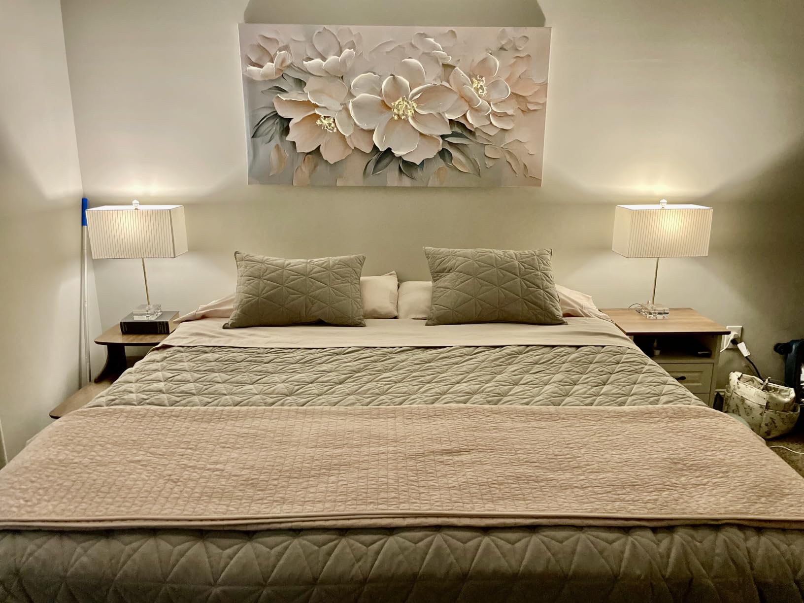Anolyfi Cherry Blossom Flowers Textured Wall Art for Living Room 58