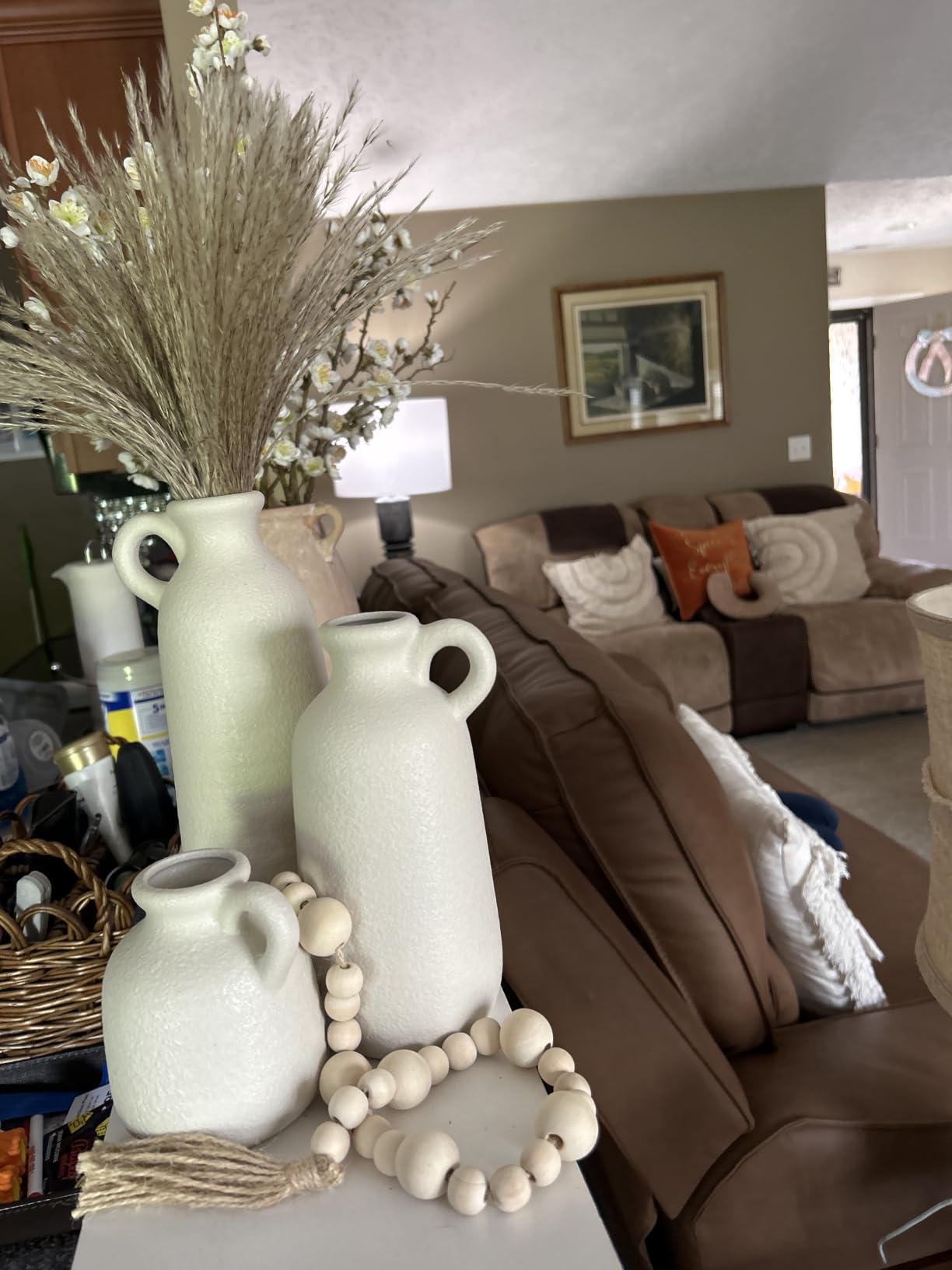 Modern Ceramic Vase Set of 5, Vases Home Decor Rustic Farmhouse Decorative customer photo 2