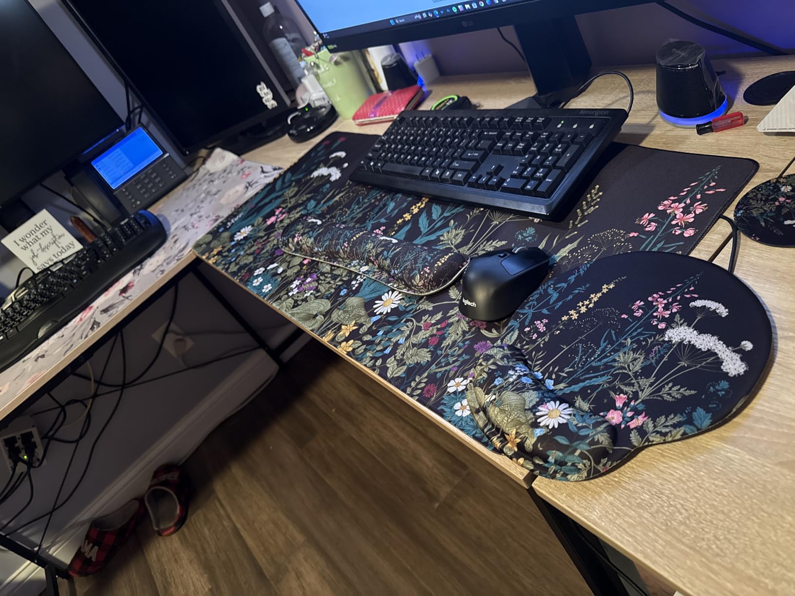 iCasso Desk Cover Mat, Office Mouse Pad,35.4x15.7in,Retro Black customer photo 1