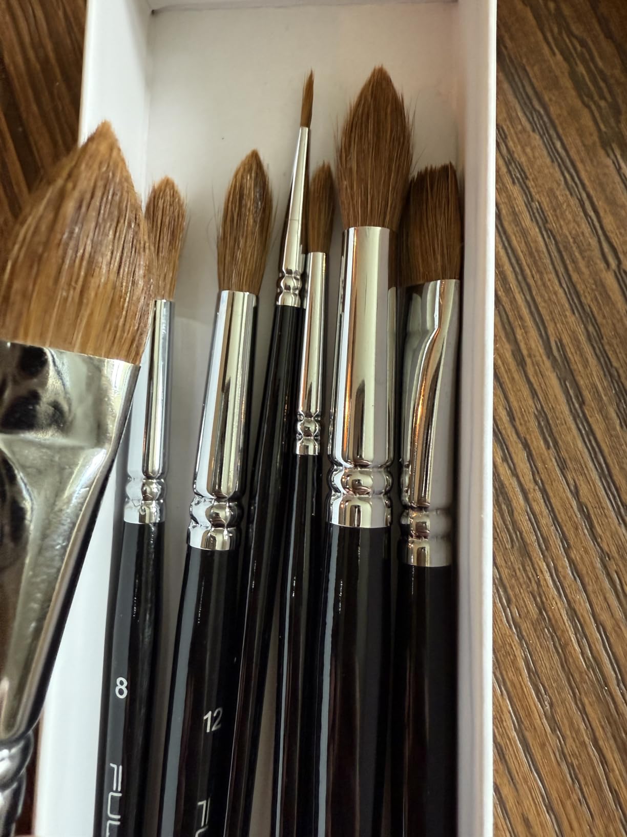 Fuumuui Sable Watercolor Brushes, Professional 10Pcs Sable Paint Brush Set Variety Shapes with Flats, Extended Needle Point, Dagger, Cat's Tongue, Rounds Perfect for Watercolor Acrylic Gouache Inks customer photo 1