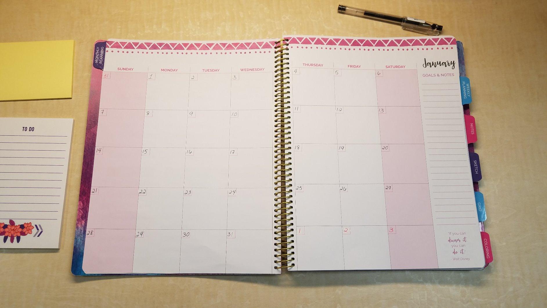 bloom daily planners All in One Ultimate Monthly & Weekly Undated Calendar Planner V2, Notebook, Sketch Book, Grid Pages, Coloring Book and More! 9
