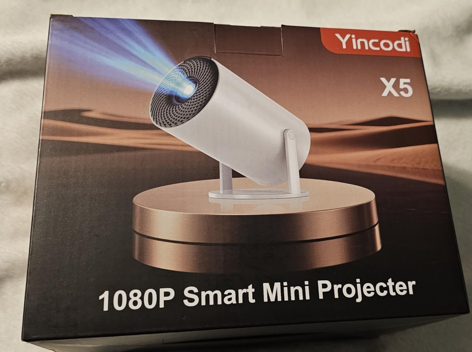 [Built-in Apps] Mini Projector with WiFi and Bluetooth, Native 1080P Portable Movie Projector for Bedroom, Android 12, Auto Vertical Keystone, 180° Rotation, Compatible with HDMI/USB/TV Stick/Laptop customer photo 1